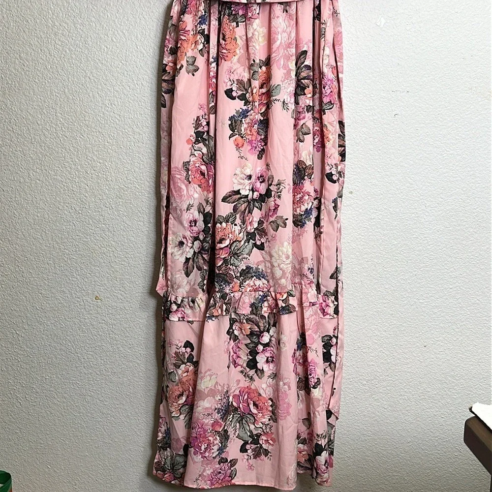 Buddy Love Cottagecore Puff Sleeve Pink Floral Maxi Long Dress Size Small NWT - Picture 4 of 12